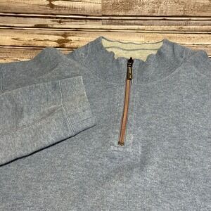 Tommy Bahama 1/4 Zip‎ Sweater Blue No Size Tag Mens XXL? See Measurements
